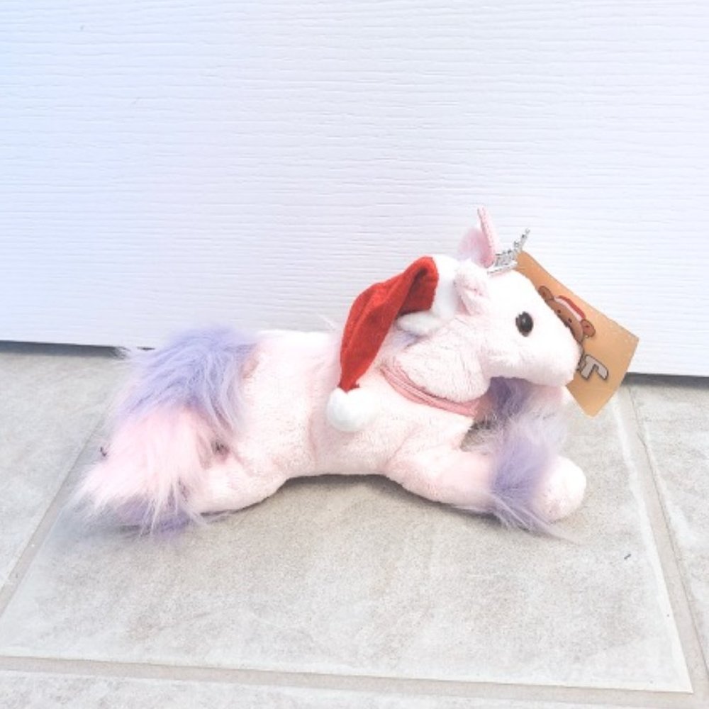 NEW Vintage Pink Unicorn Plush Christmas Edition Pony